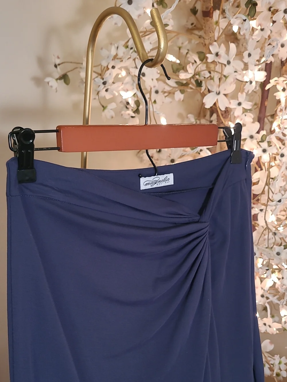 Magnolia Boutique Navy Twist Front Skirt